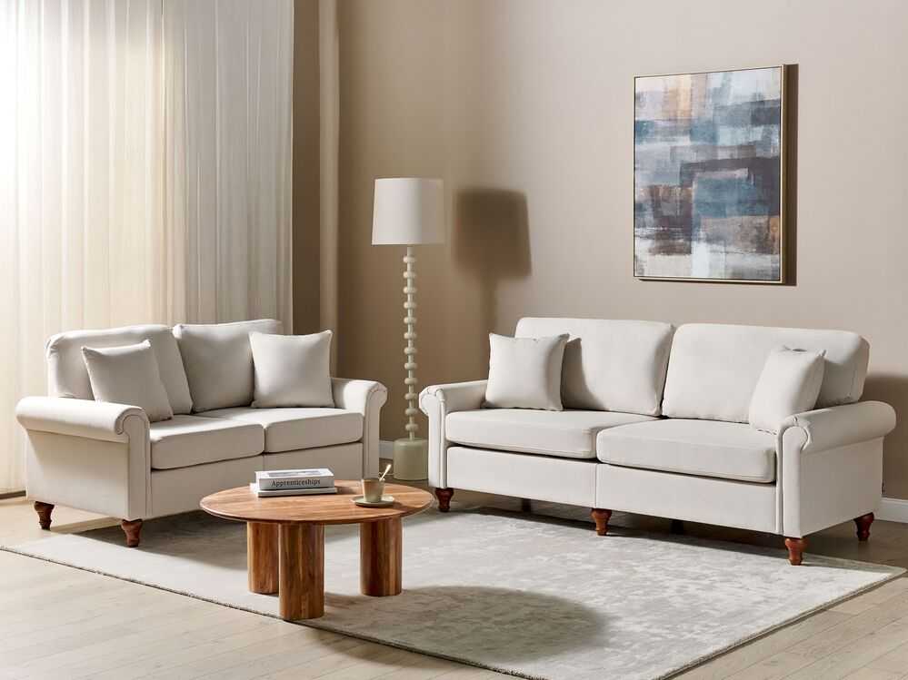 Sofa Beliani 5 vietų poilsio komplektas GINNERUP, šviesiai smėlio spalvos