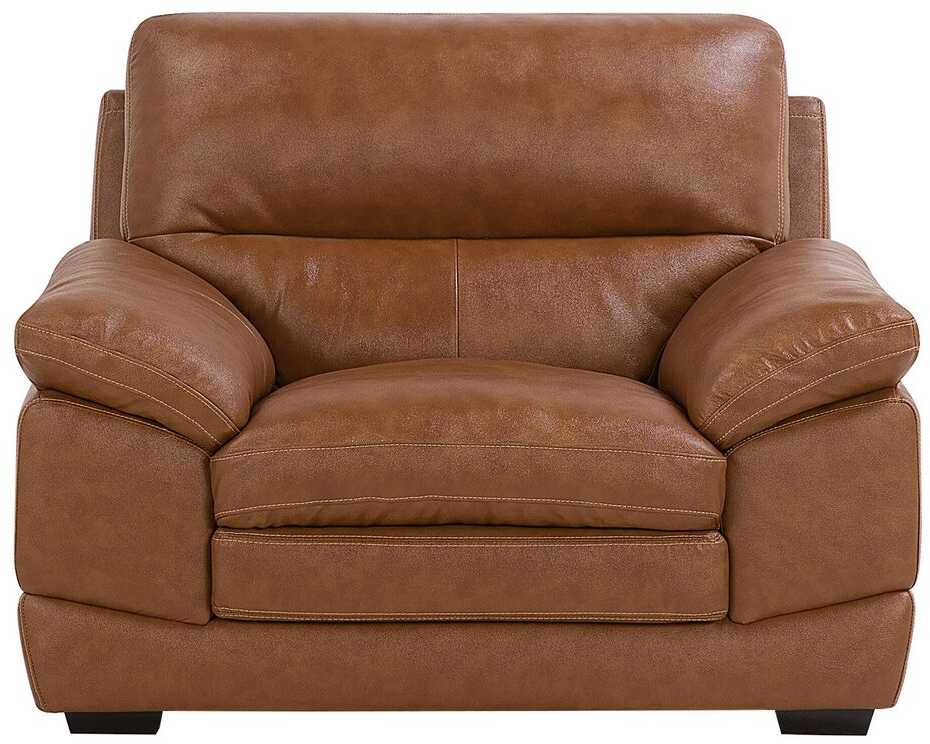 Sofa Beliani 4 vietų svetainės baldų komplektas HORTEN Natūrali oda Ruda
