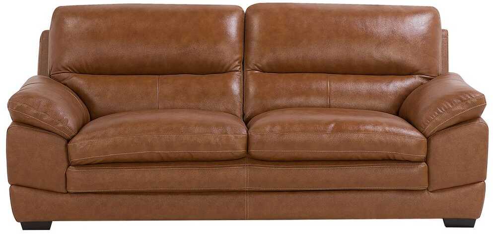 Sofa Beliani 4 vietų svetainės baldų komplektas HORTEN Natūrali oda Ruda
