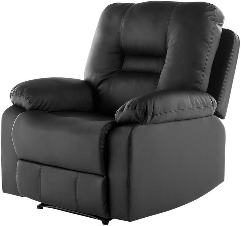 Sofa Beliani 6 vietų svetainės baldų komplektas su rankine atsipalaidavimo funkcija BERGEN juodas dirbtinės odos