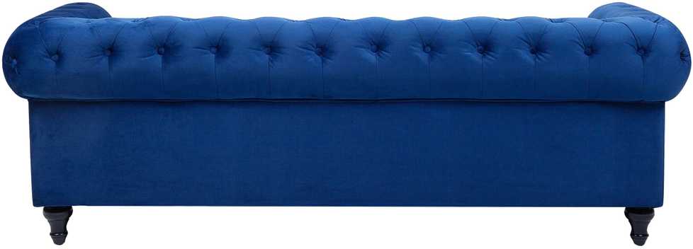 Sofa Beliani Poilsio baldų komplektas 4 asmenims CHESTERFIELD, veliūras, tamsiai mėlynas