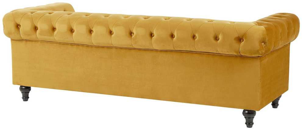 Sofa Beliani 4 vietų poilsio komplektas CHESTERFIELD, veliūras, auksinis
