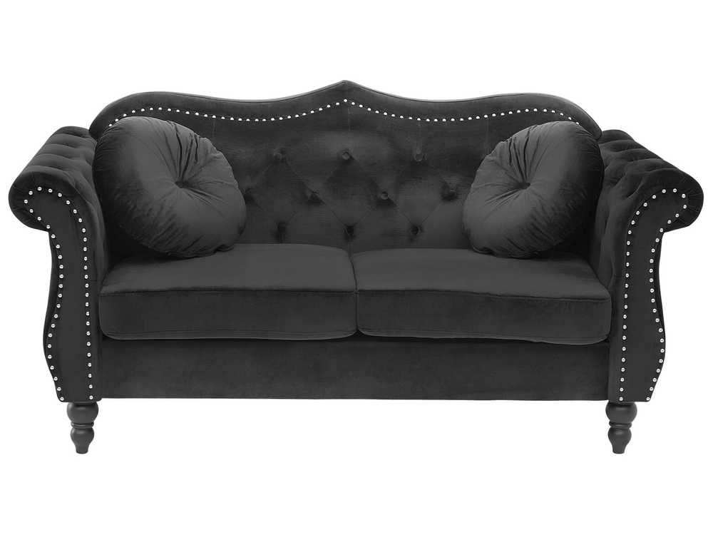 Sofa Beliani 5 vietų minkštų baldų komplektas SKIEN, veliūras, juodas