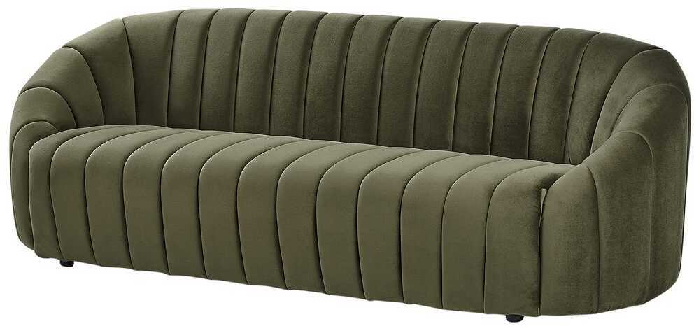 Sofa Beliani MALUNG 6 vietų minkštųjų baldų komplektas, veliūras, tamsiai žalias