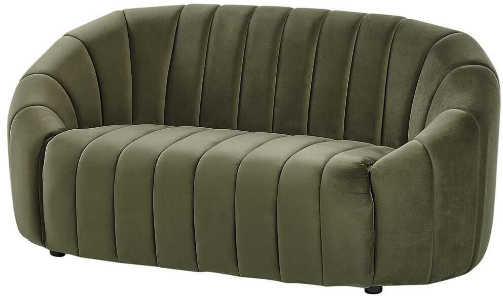 Sofa Beliani MALUNG 6 vietų minkštųjų baldų komplektas, veliūras, tamsiai žalias