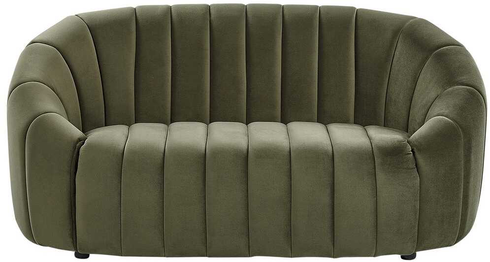 Sofa Beliani MALUNG 6 vietų minkštųjų baldų komplektas, veliūras, tamsiai žalias