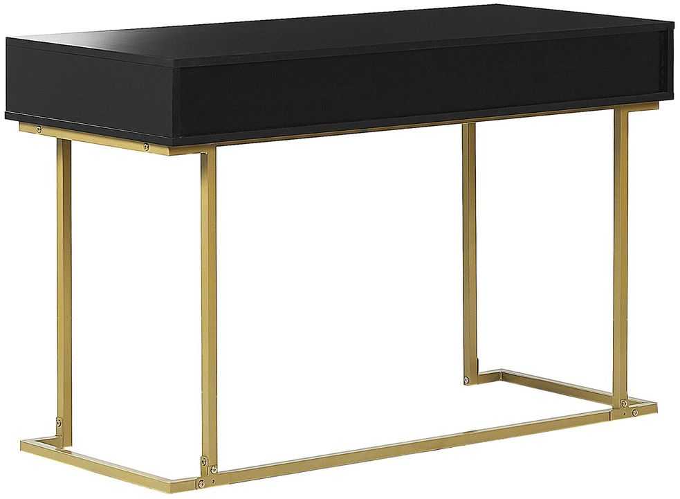 Beliani Konsolė WESTPORT juoda/auksinė 115 cm 50 cm su stalčiais