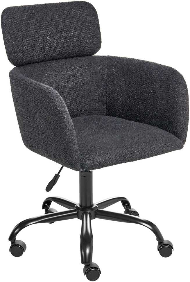 Beliani Besisukanti kėdė ALENA, Boucle audinys, juoda