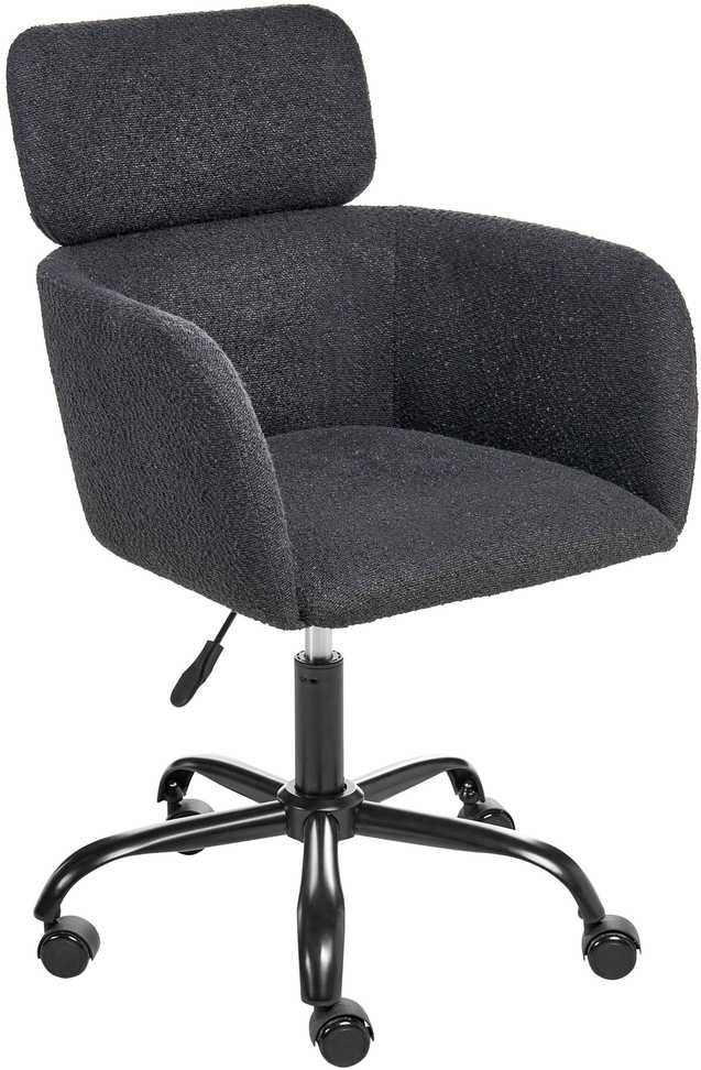 Beliani Besisukanti kėdė ALENA, Boucle audinys, juoda