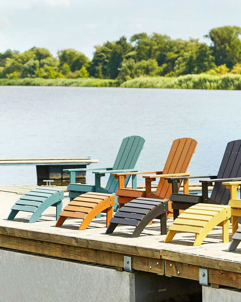 Beliani Sodo kėdė ADIRONDACK su kojų atrama, turkio spalvos