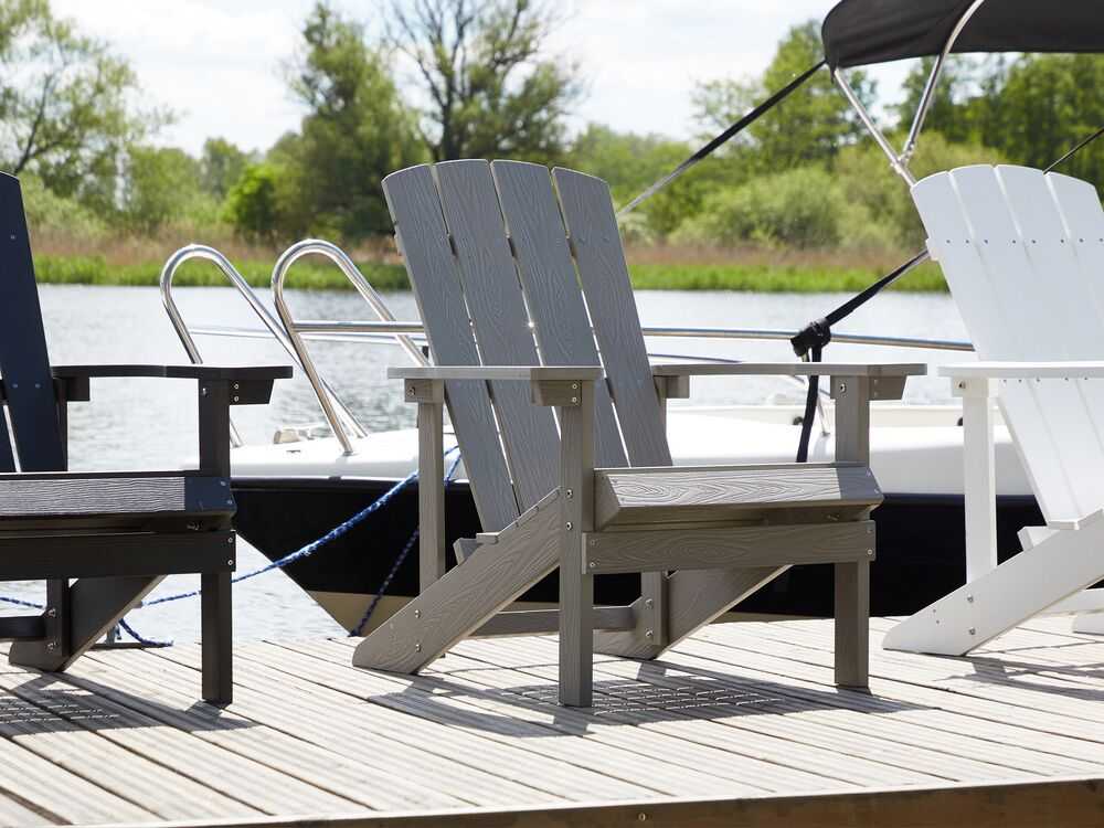 Beliani Sodo kėdė ADIRONDACK Tamsiai pilka