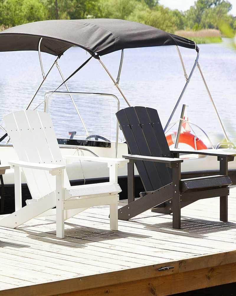 Beliani Sodo kėdė ADIRONDACK Tamsiai pilka