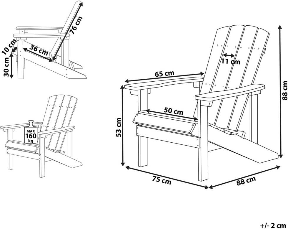 Beliani Sodo kėdė ADIRONDACK mėlyna