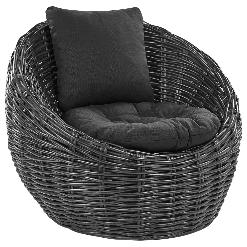 Beliani Sodo kėdė LERICI Rattan juoda