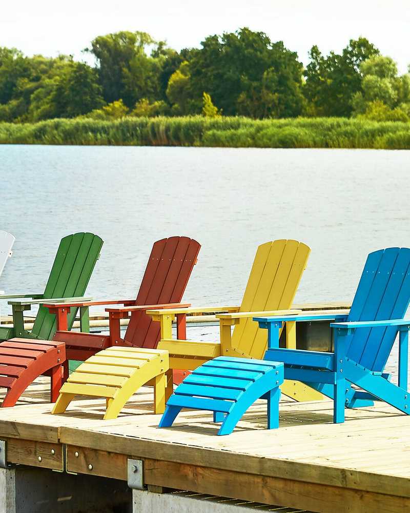 Beliani ADIRONDACK sodo kėdė su kojų atrama, geltona