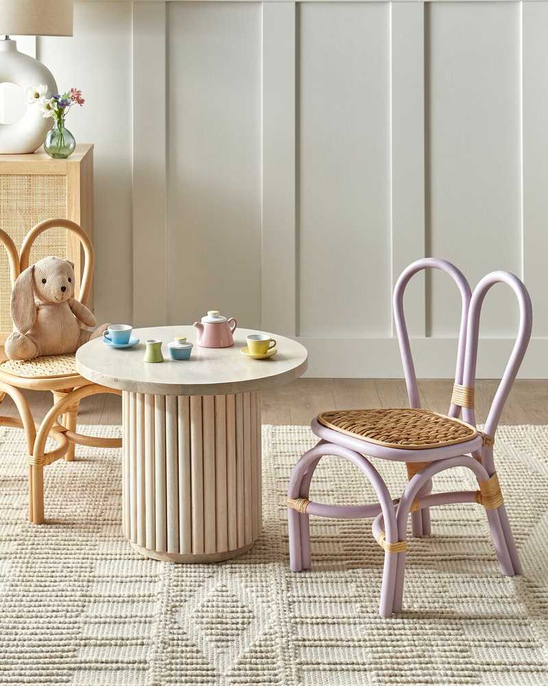 Fotelis Beliani Vaikiška kėdė DESIMI Rattan Violetinė