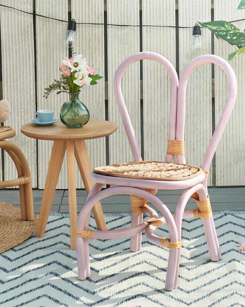 Fotelis Beliani Vaikiška kėdė DESIMI Rattan Violetinė