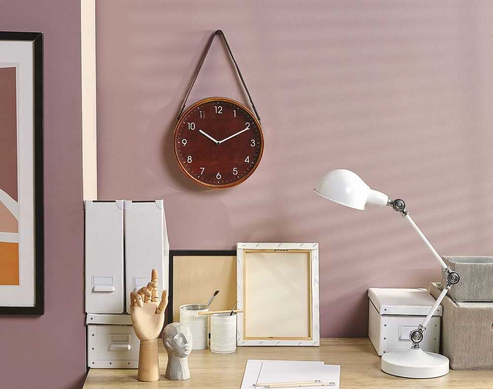 Beliani Sieninis laikrodis RENENS 26 cm rudas
