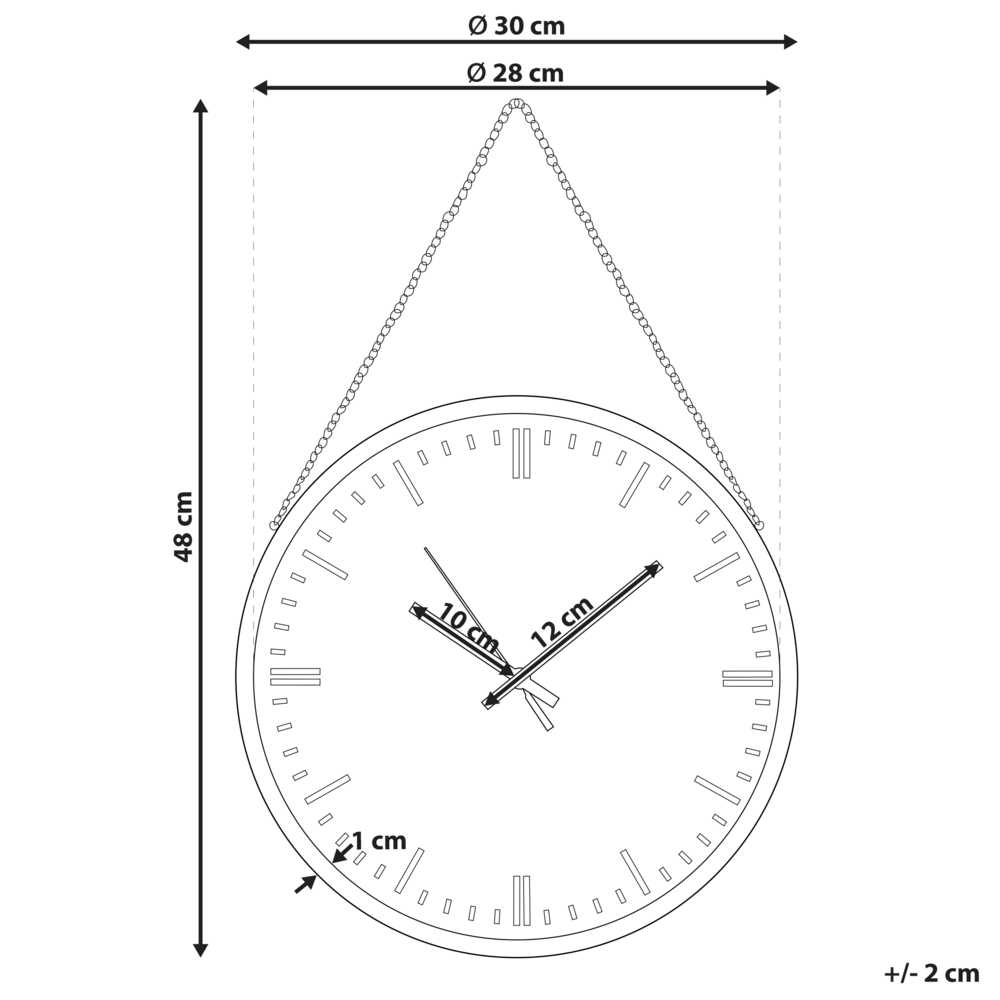 Beliani Sieninis laikrodis BEZAS 30 cm juodas