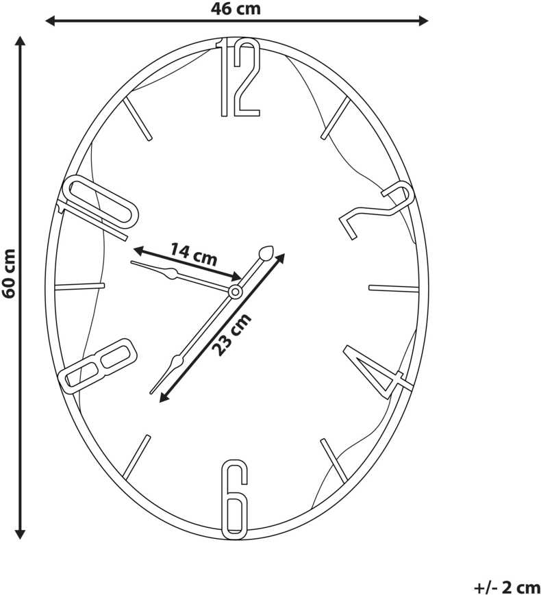 Beliani Sieninis laikrodis MEYNES 46 cm metalinis juodas