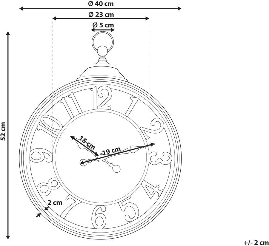 Beliani Sieninis laikrodis ALCOBA 40 cm rudas