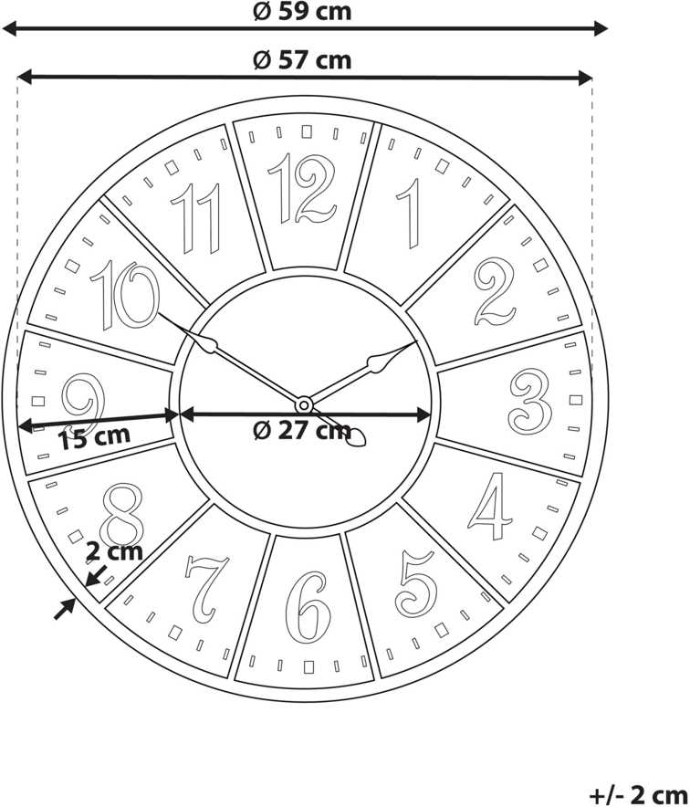Beliani Sieninis laikrodis BOSWIL 59 cm metalinis spalvotas