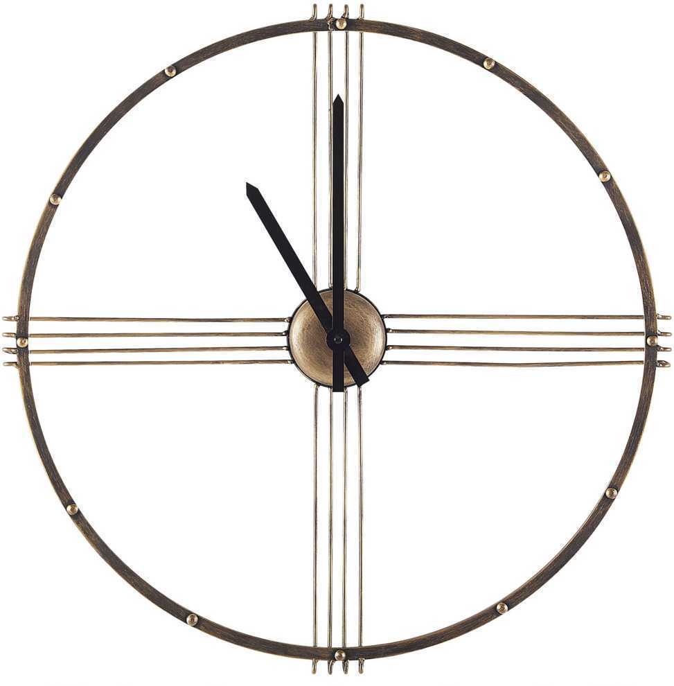 Beliani Sieninis laikrodis ASCONA 64 cm metalinis auksinis