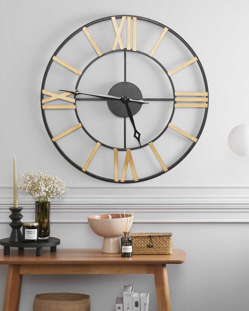 Beliani Sieninis laikrodis VALSOT 80 cm metalinis auksinis