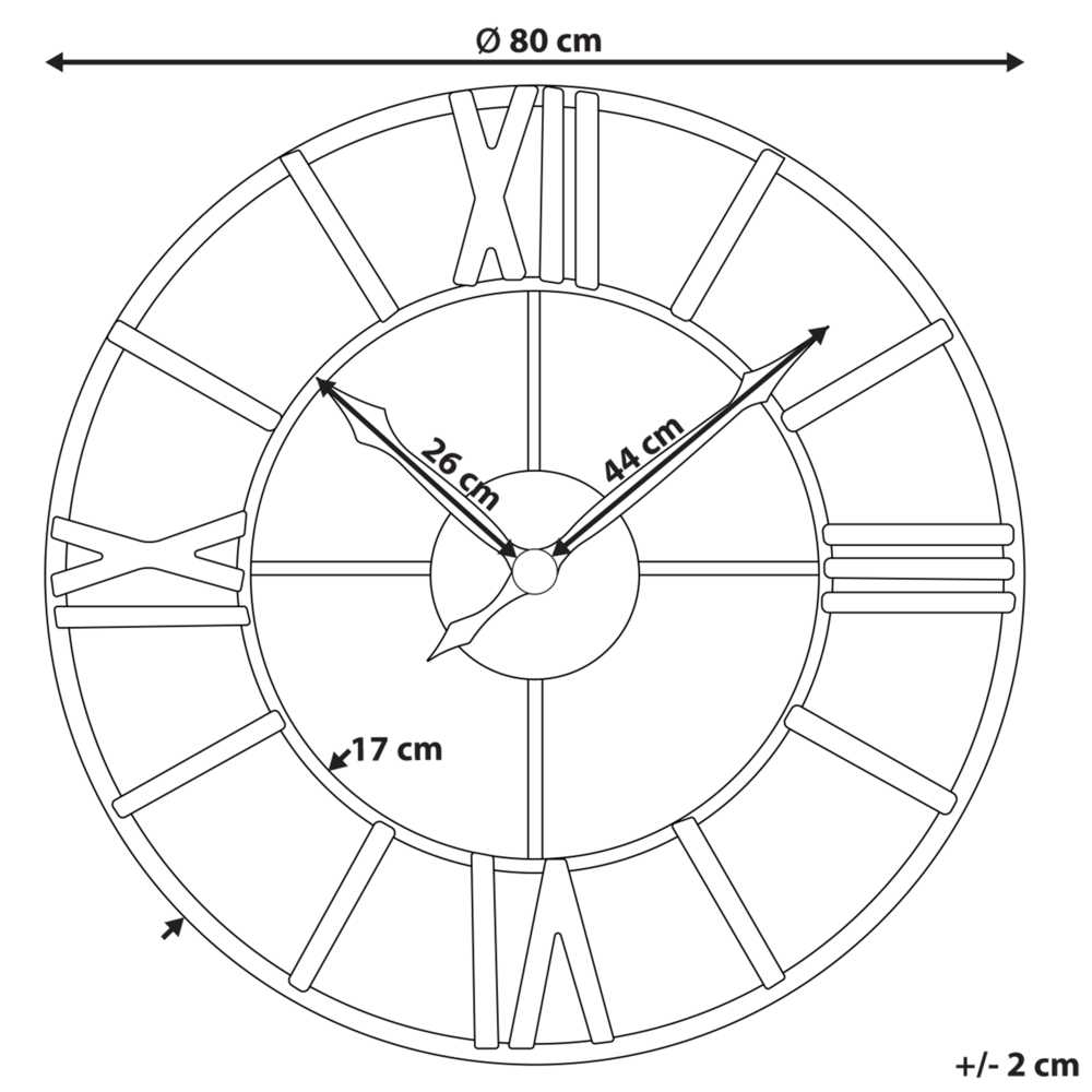 Beliani Sieninis laikrodis VALSOT 80 cm metalinis auksinis