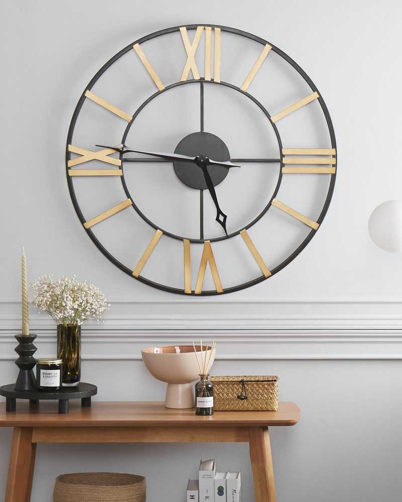 Beliani Sieninis laikrodis VALSOT 80 cm metalinis auksinis