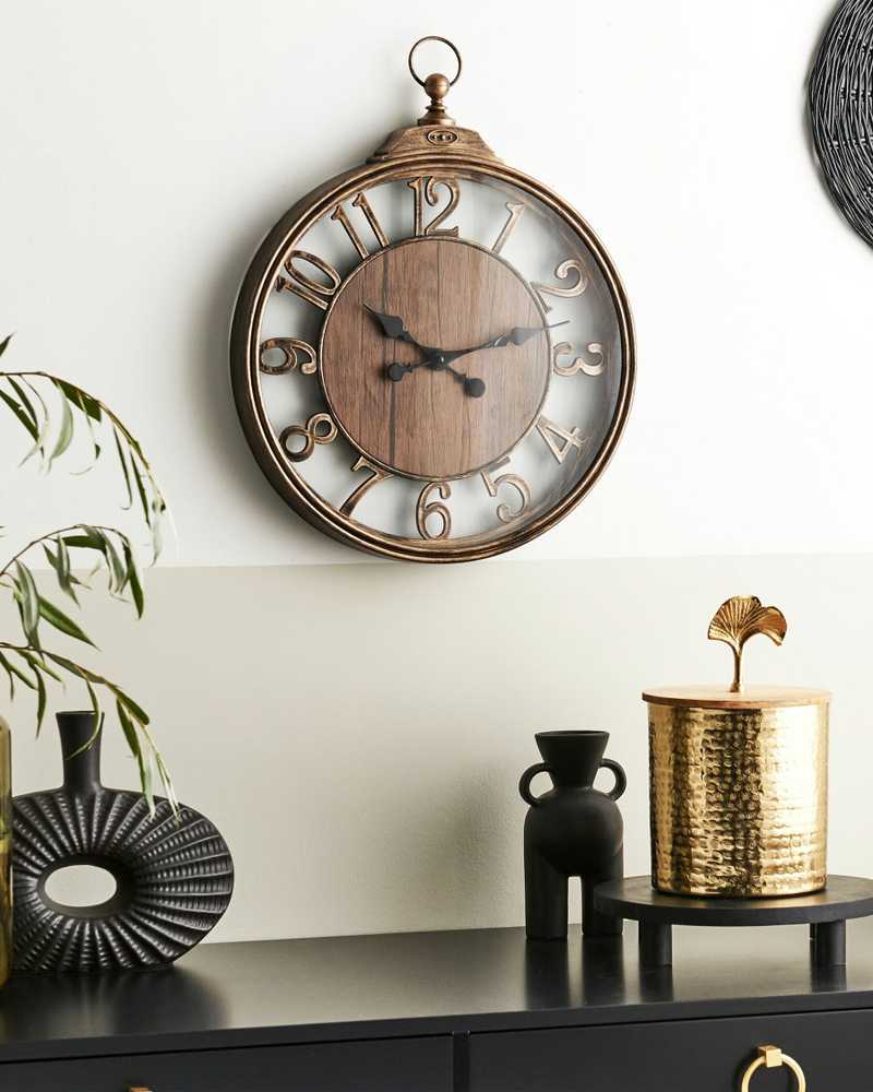 Beliani Sieninis laikrodis ALCOBA 40 cm rudas