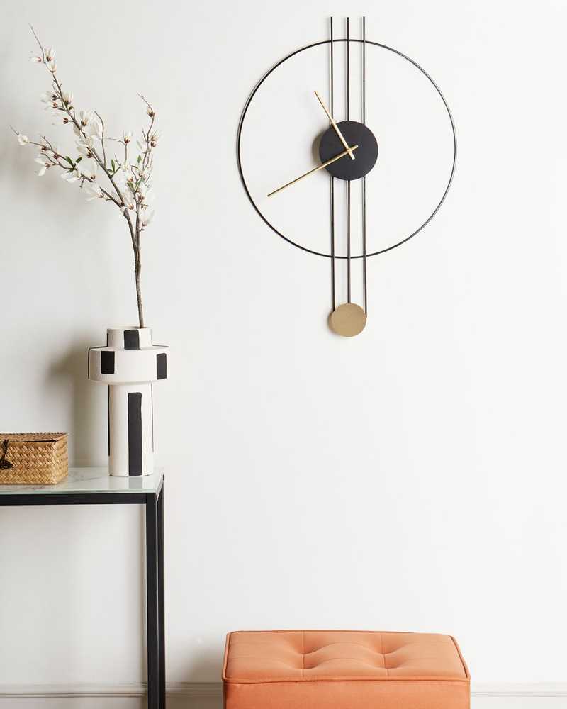 Beliani Sieninis laikrodis ANNIVIERS 44 cm metalinis juodas