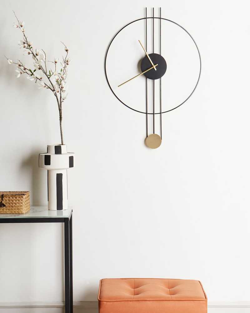 Beliani Sieninis laikrodis ANNIVIERS 44 cm metalinis juodas