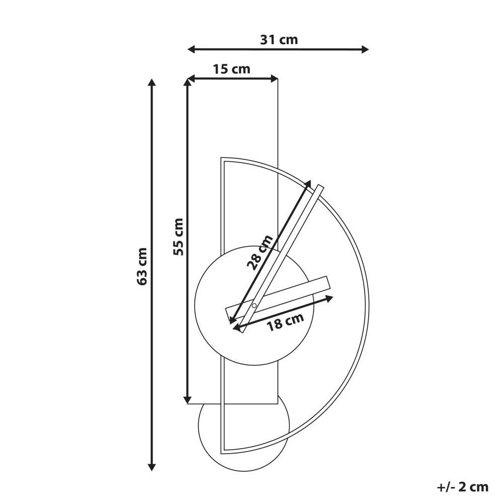 Beliani Sieninis laikrodis CEVINS 31 cm metalinis šviesiai pilkas