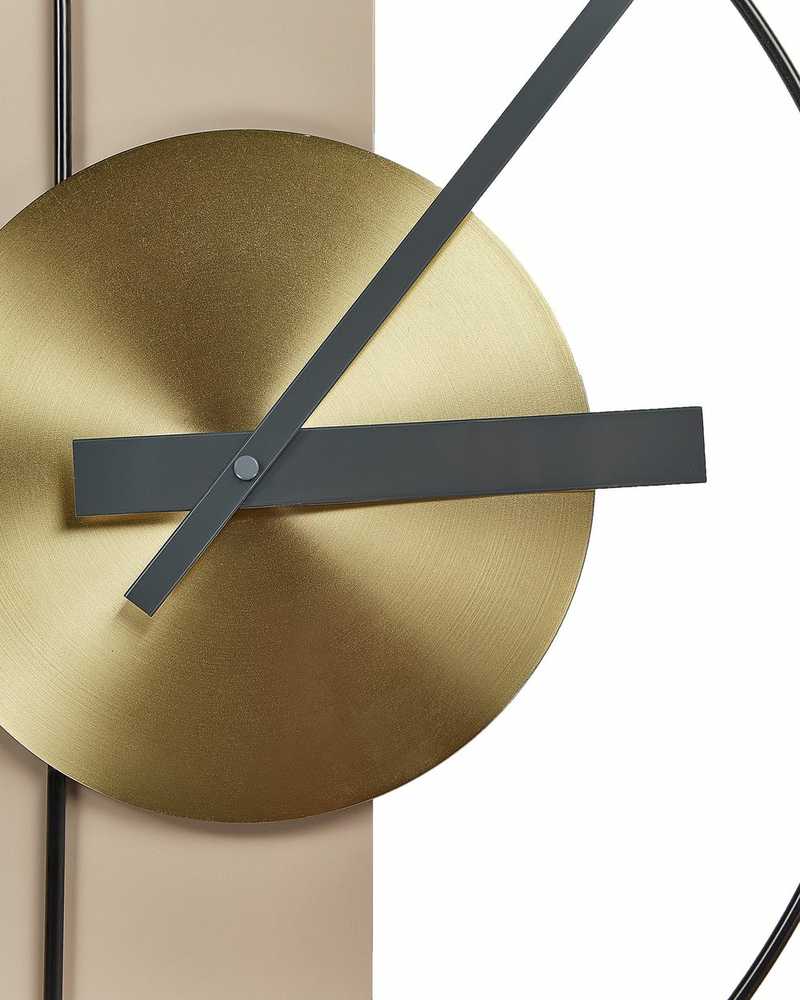 Beliani Sieninis laikrodis CEVINS 31 cm metalinis smėlio spalvos