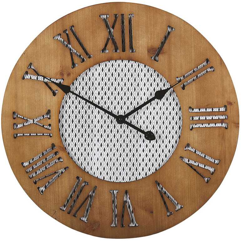 Beliani Sieninis laikrodis CUILCO 60 cm, kėnio mediena, rudas