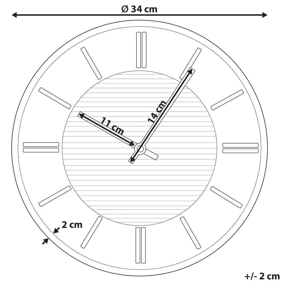 Beliani Sieninis laikrodis DAROCA 34 cm Juodas