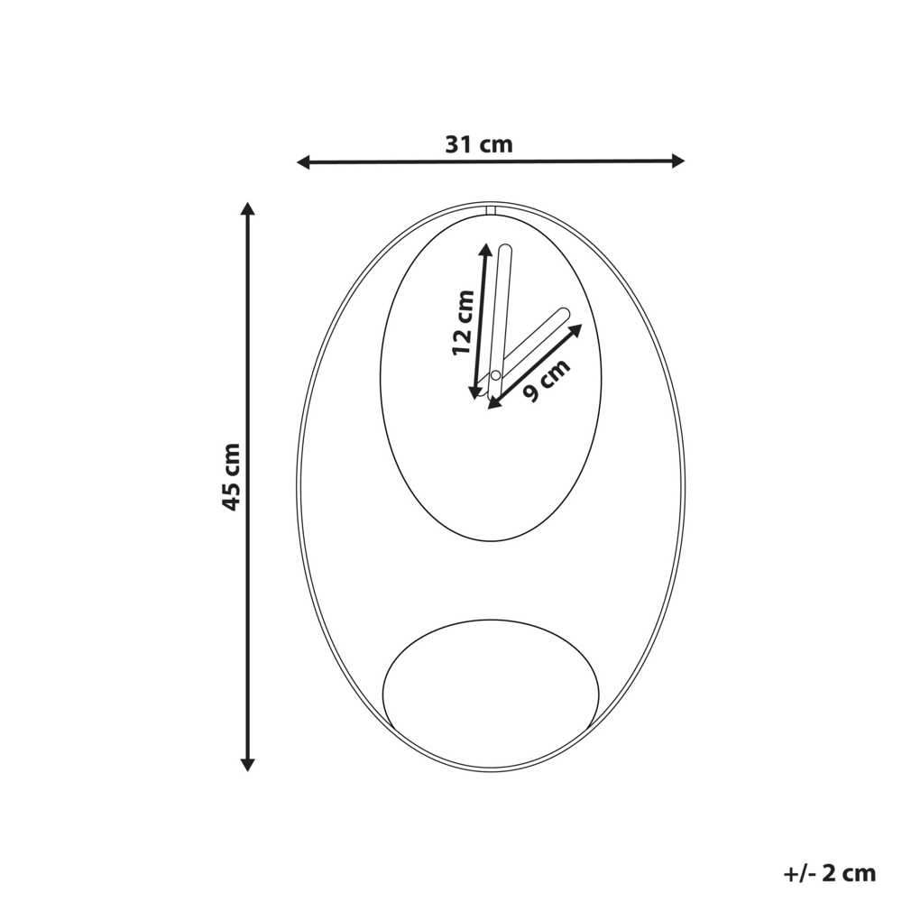 Beliani Sieninis laikrodis MANIGOD 32 cm metalinis juodas