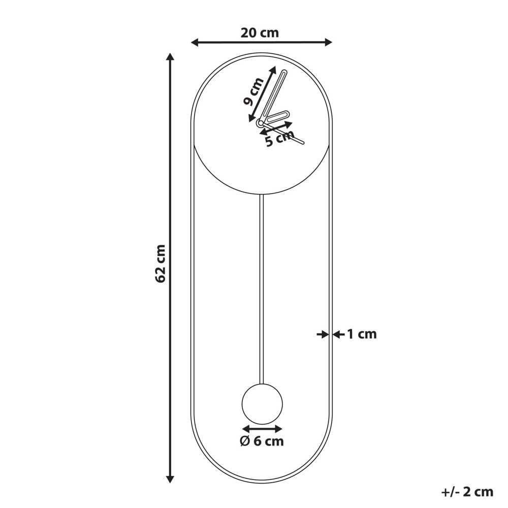 Beliani Sieninis laikrodis SALVAN 20 cm metalinis persikinis