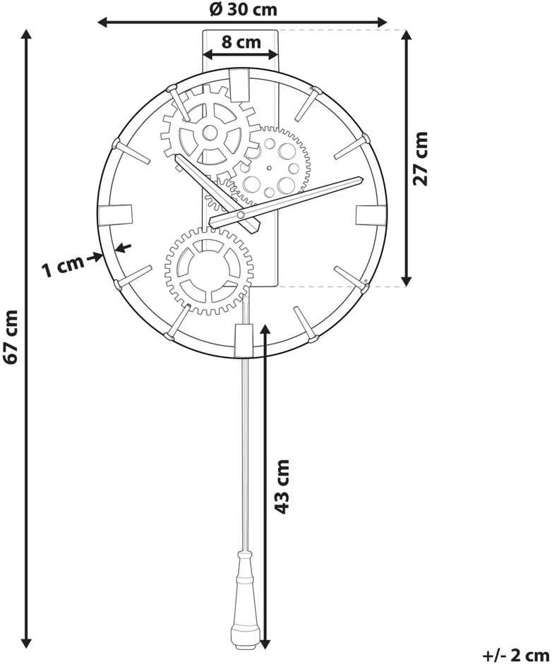 Beliani Sieninis laikrodis MARCOTE 30 cm metalinis auksinis