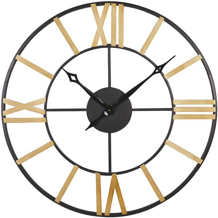 Beliani Sieninis laikrodis VALSOT 80 cm metalinis auksinis