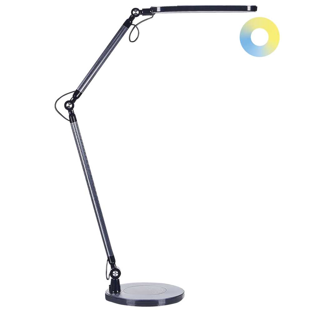 Beliani LED stalinė lempa GRUS su reguliatoriumi, metalinė, juoda