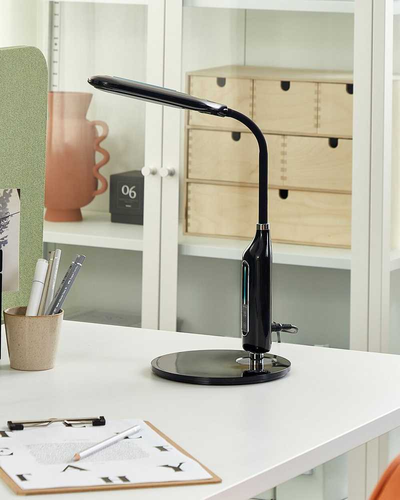 Beliani LED stalinė lempa CYGNUS su reguliatoriumi, metalinė, juoda