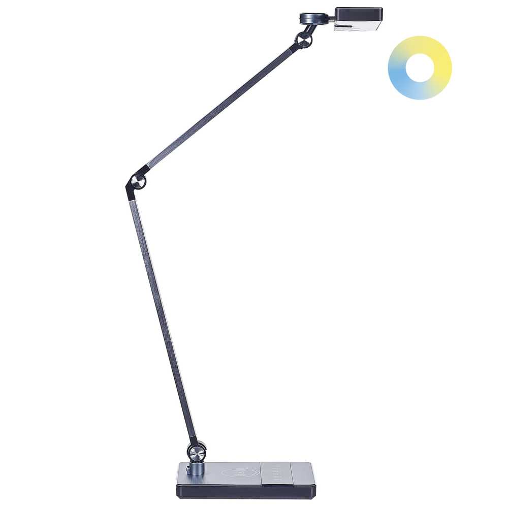 Beliani LED stalinė lempa LACERTA su indukciniu įkrovikliu, metalinė, juoda