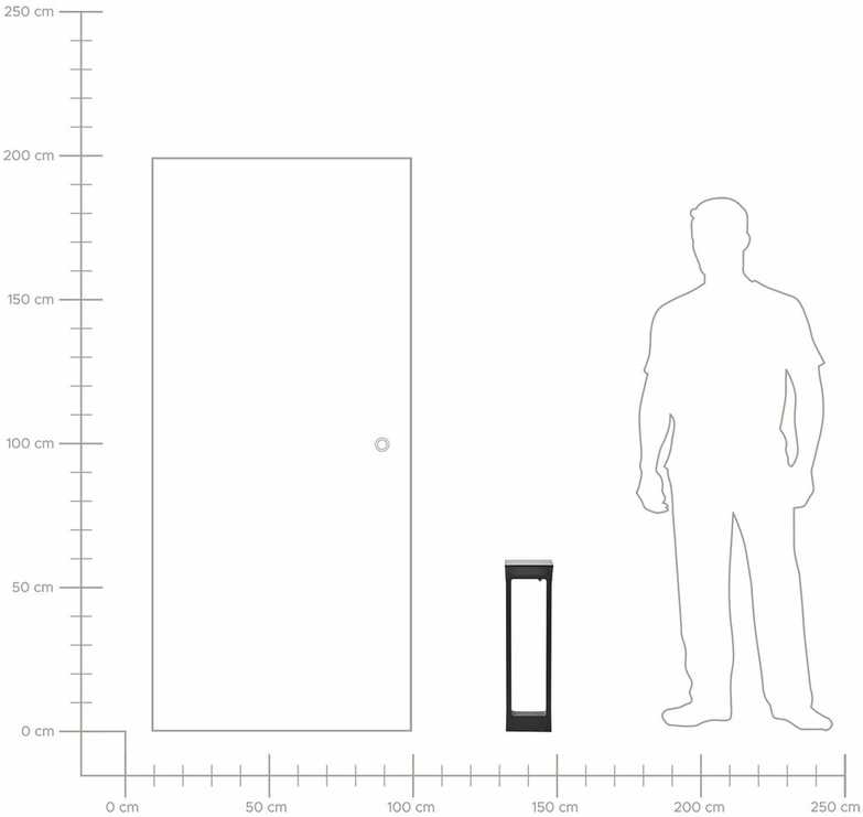 Beliani Sodo stulpelio formos saulės LED šviestuvas MALDEN su judesio jutikliu, juodas