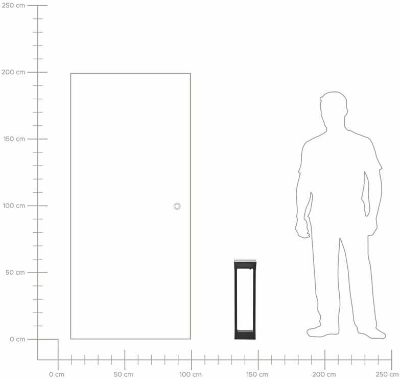 Beliani Sodo stulpelio formos saulės LED šviestuvas MALDEN su judesio jutikliu, juodas