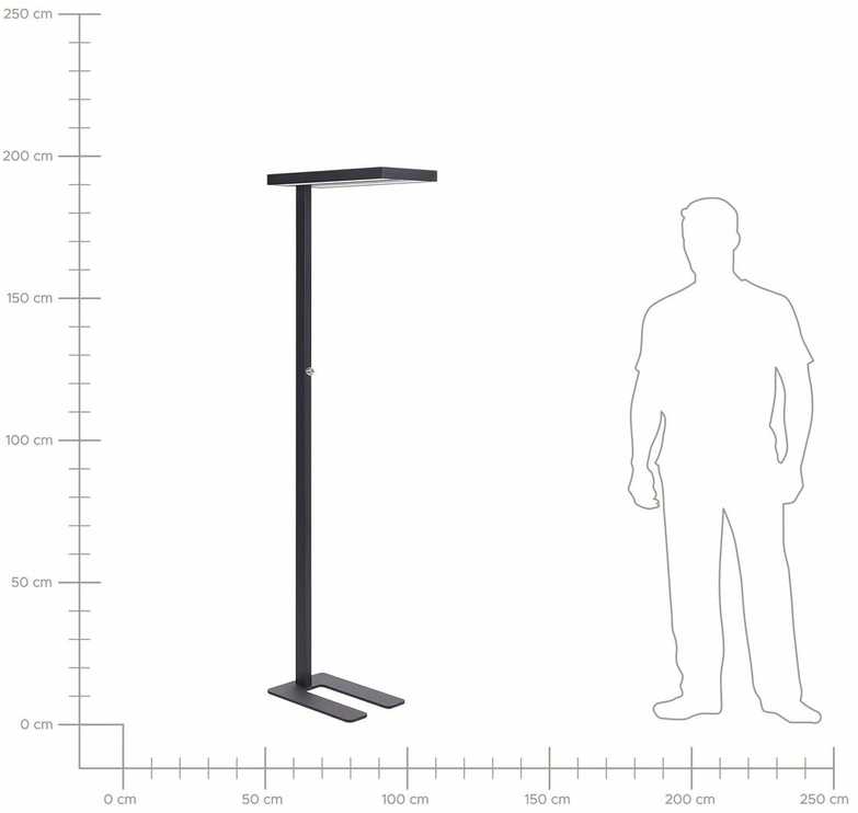 Beliani LED toršeras TAURUS su reguliatoriumi, metalinis, juodas