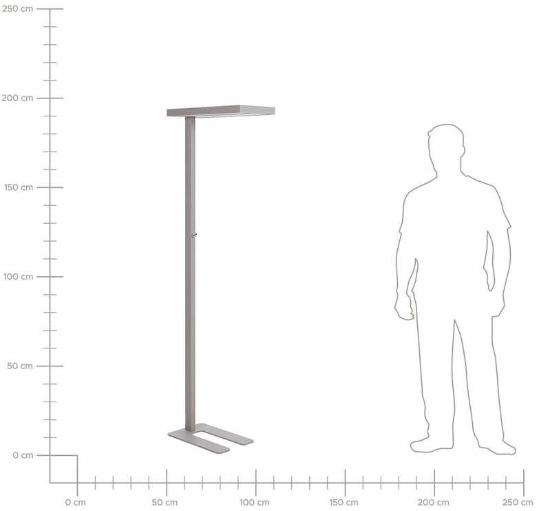 Beliani LED toršeras TAURUS su reguliatoriumi, metalinis, sidabrinis
