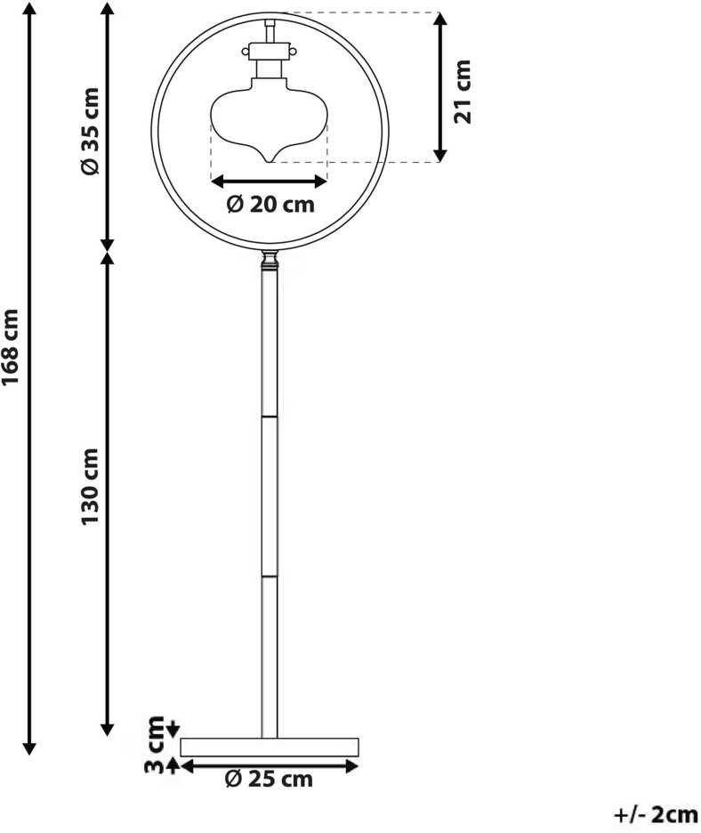 Beliani Pastatomas šviestuvas SEVERN metalinis auksinis