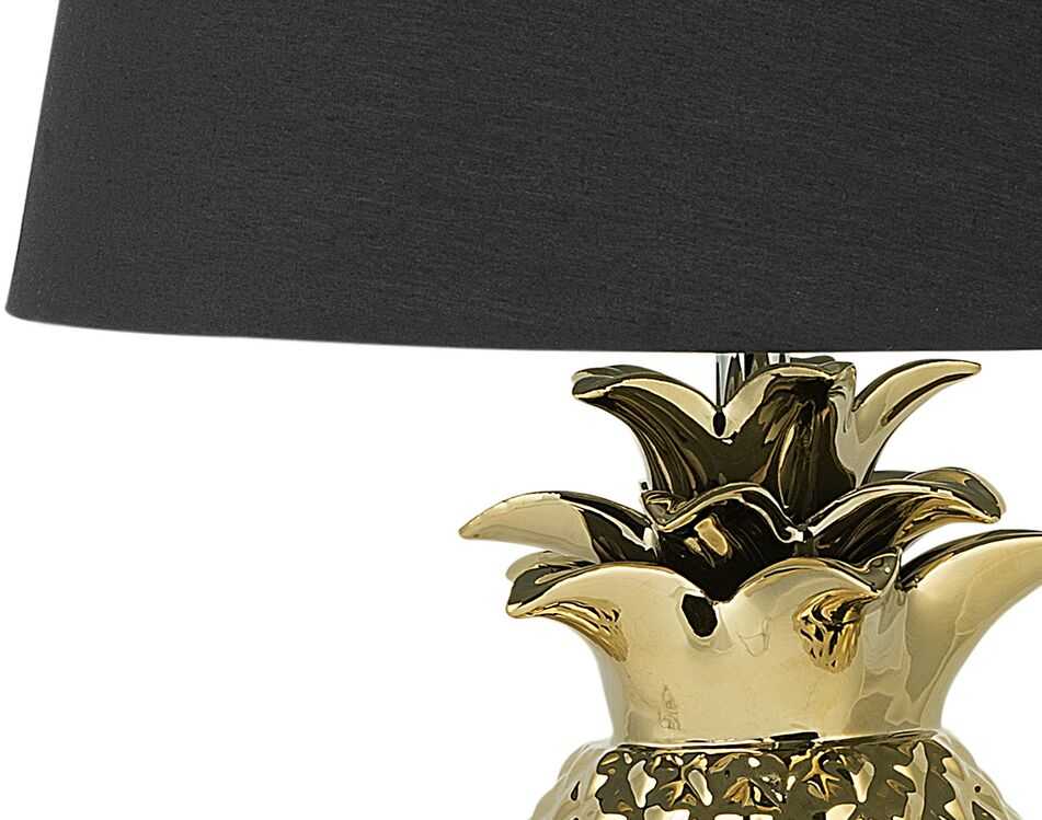 Beliani Stalinė lempa PINEAPPLE keramikinė auksinė
